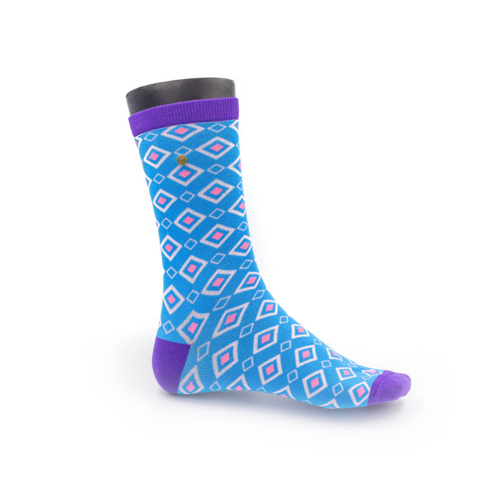 Barbaard Socks – Art Deco, Blue & Pink