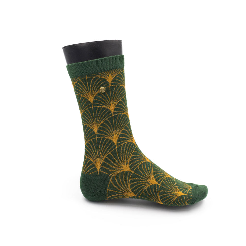 Barbaard Socks – Art Deco, Dark green & Gold