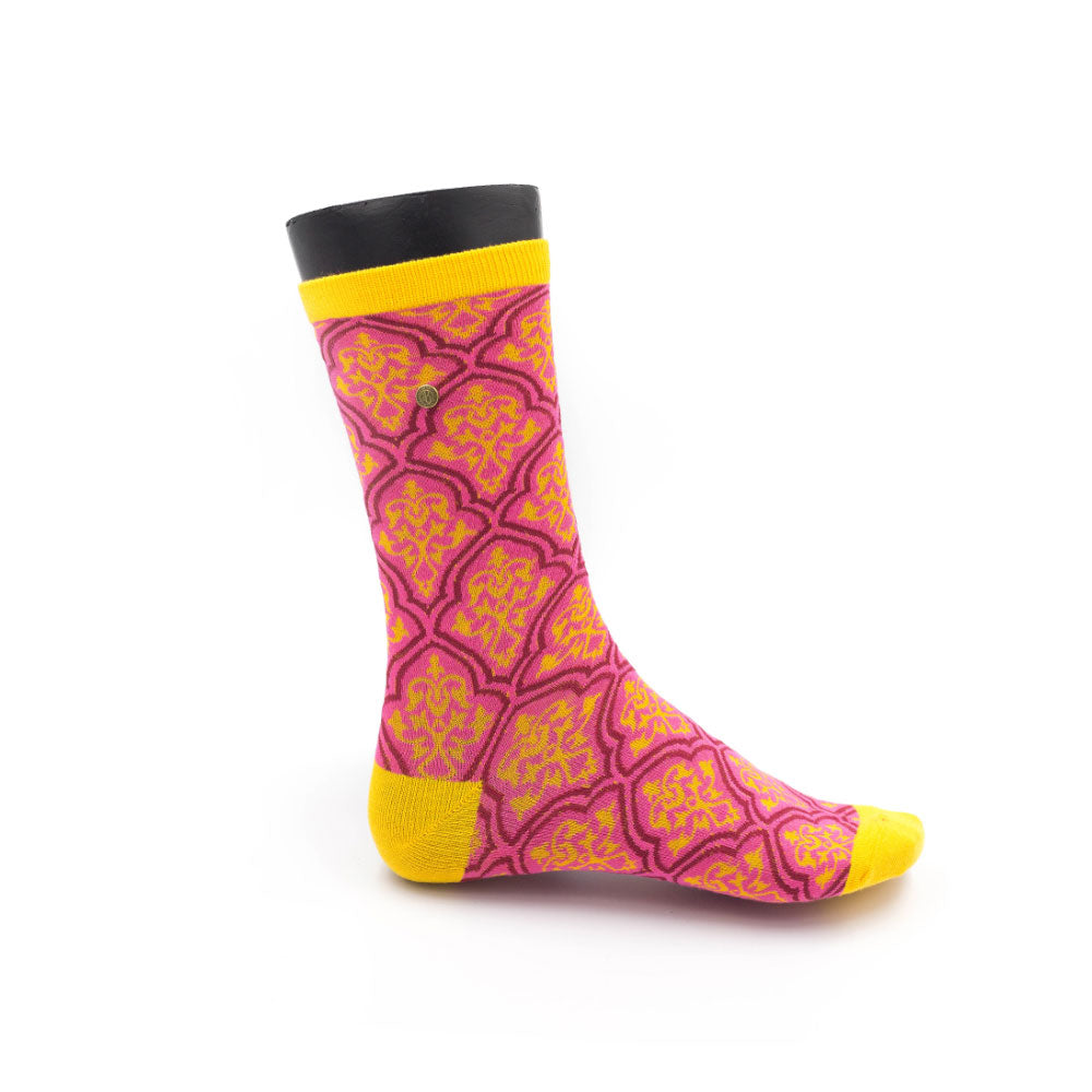 Barbaard Socks – Victorian, Pink & Yellow